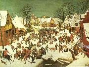 Pieter Bruegel barnamorden i betlehem. oil painting on canvas